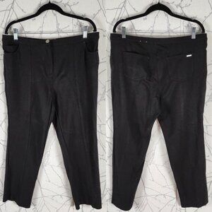 Laura Black Stretch Knit High Rise Slim Leg Pants